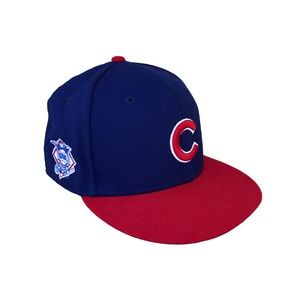 Chicago Cubs Dark Royal Blue Scarlet Cooperstown AC New Era 59Fifty Fitted Sz: 7